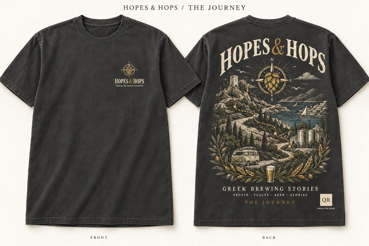 Hopes & Hops — The Journey shirt design mockup